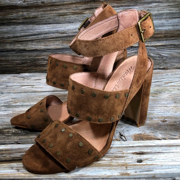 Madewell Shoes - Madewell Octavia stud Sandal Heel Suede Brown 6.5